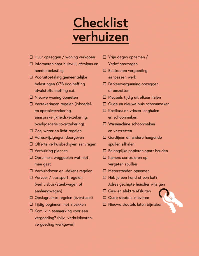 checklist verhuizen